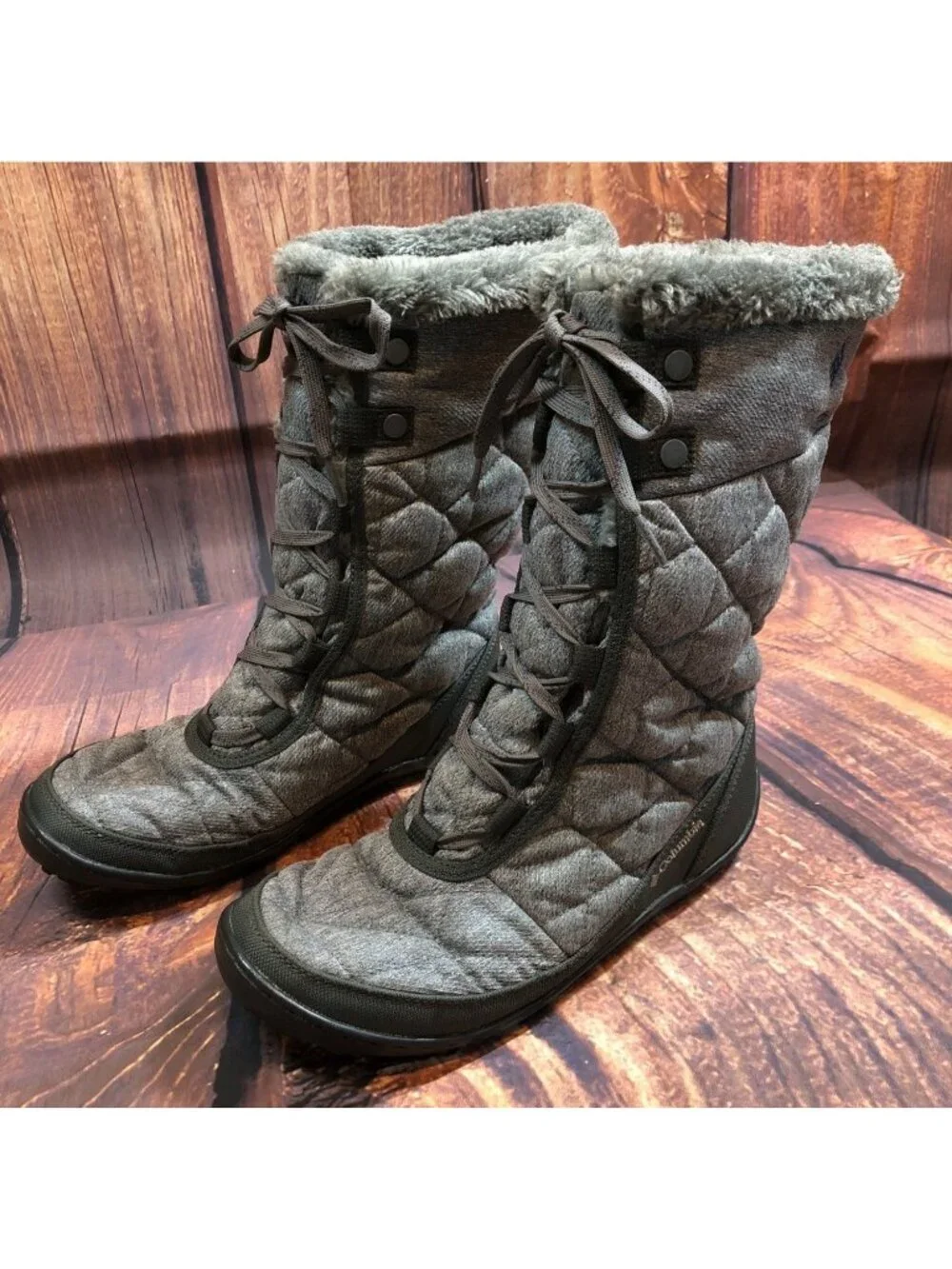 Columbia Womens 7.5 Minx Mid II Omni-Heat Gray Snow Boots